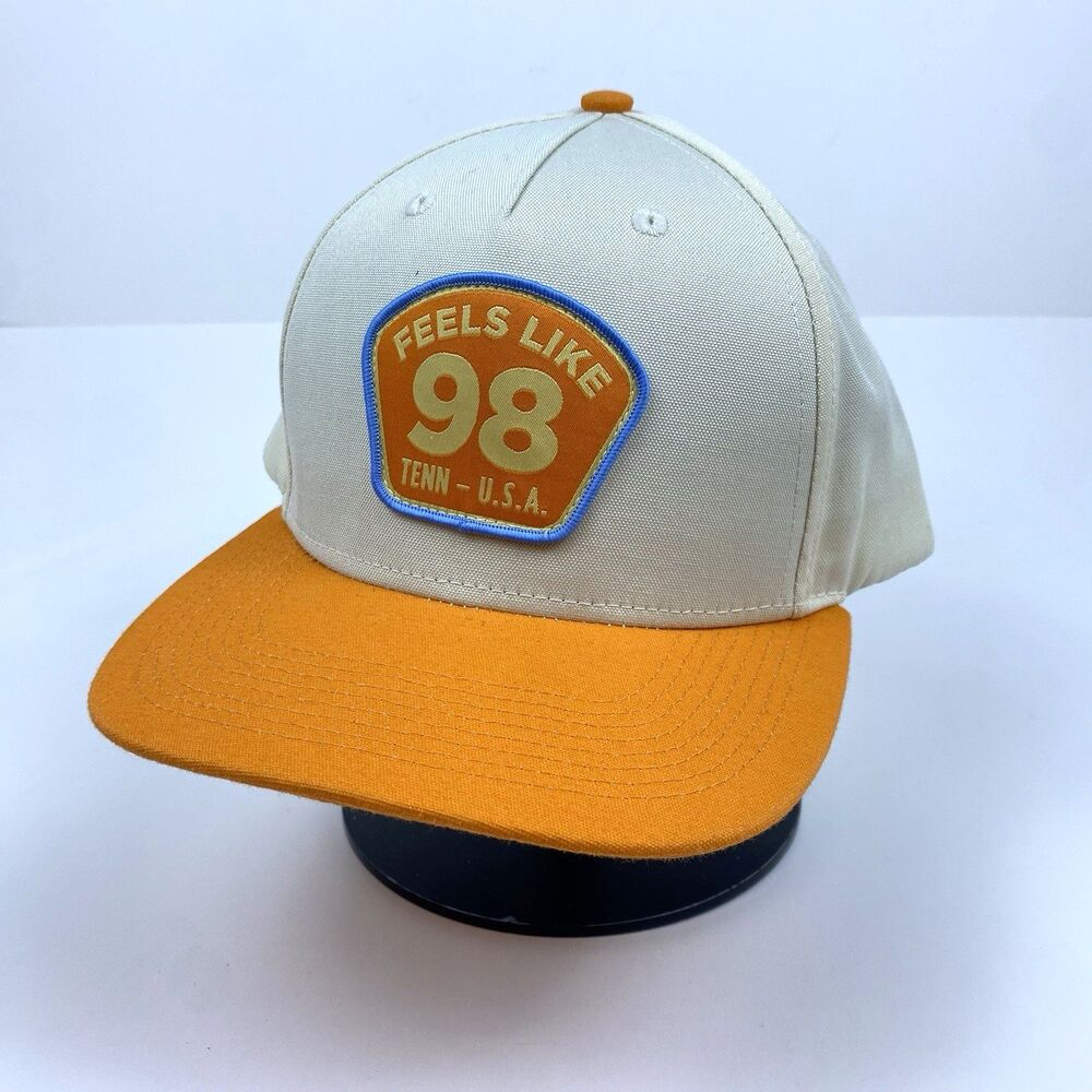 Astro Mcewan Golf Tennessee Snapback Hat Feels like 98 Orange White Cap